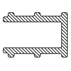 [V9827V23] Geleider plastiek profiel ALU48, L = 2300 mm