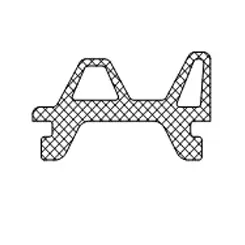 [VGR209825] Rubber centrale stop vleugels PAM30, L = 2500 mm