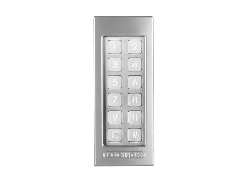 [SLIMST2-ZILV] Clavier à code avec 2 contacts NO/NG intégrés en couleur argent