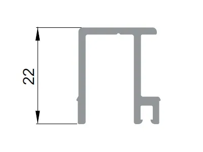 [V4072N12] Geleidingsprofiel schuifdeur geanodeseerd, lengte 1.2m