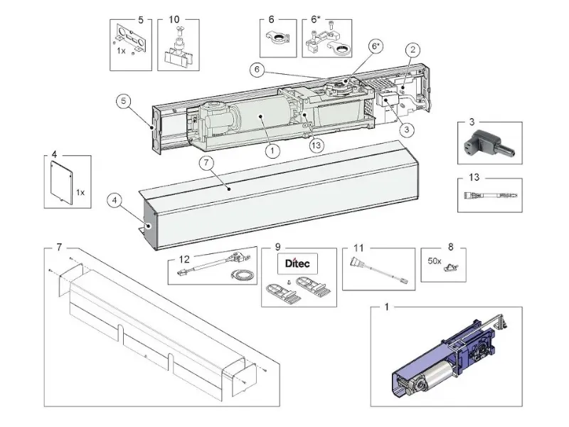 Onderdelen Ditec DAB105