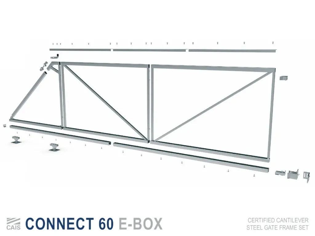 [CONNECT 60-4.0/1.8] Vrijdragend gegalvaniseerd stalen poortframe in kit voor 4m doorgang - te bekleden