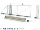 [E-BOX SE4.0] kit de quincaillerie pour portail coulissant autoportant, jusqu'à 325 kg et 4 m de passage